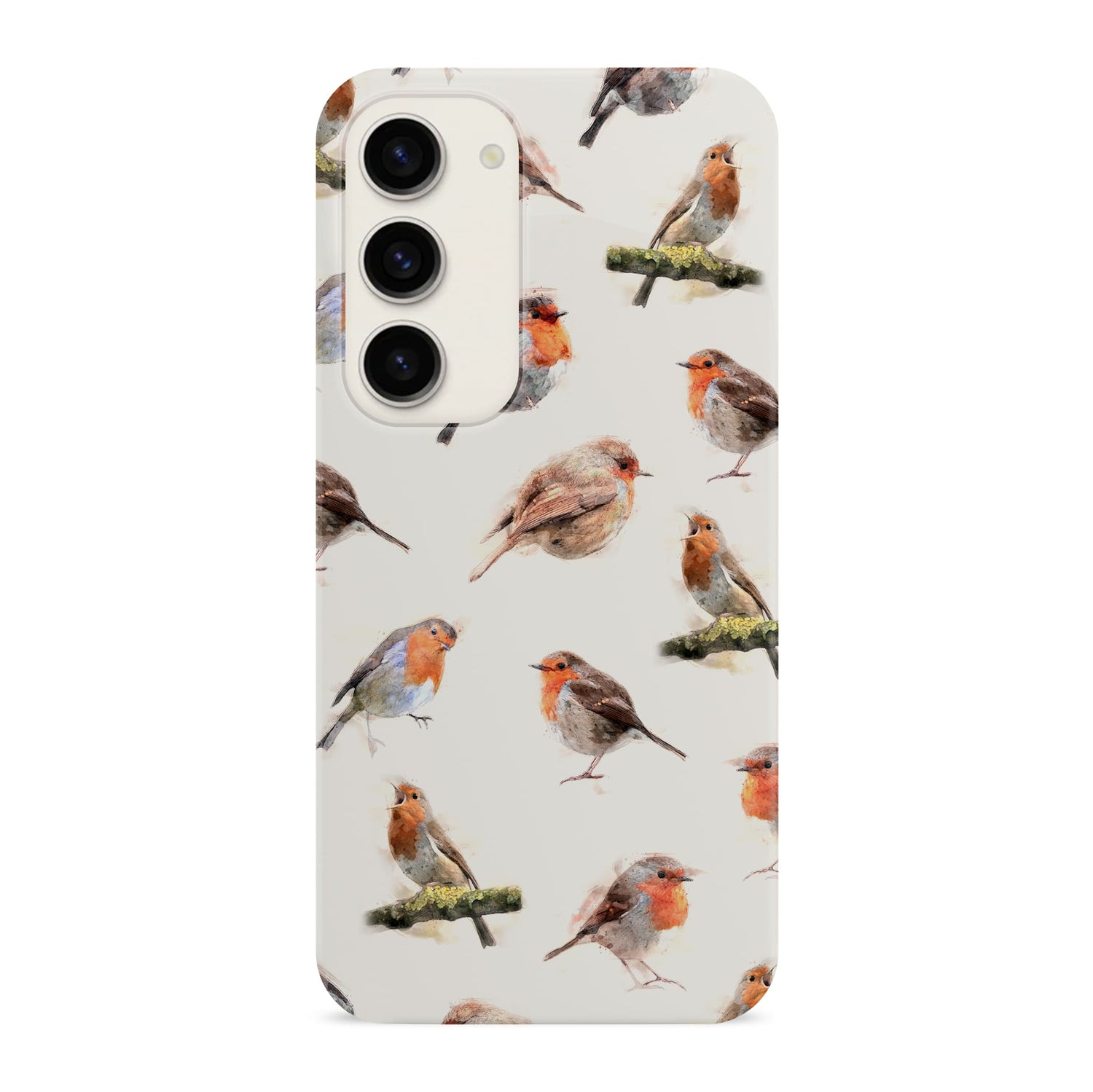 Robin Pattern Bird Art Print Case Samsung Galaxy S23 Phone Case