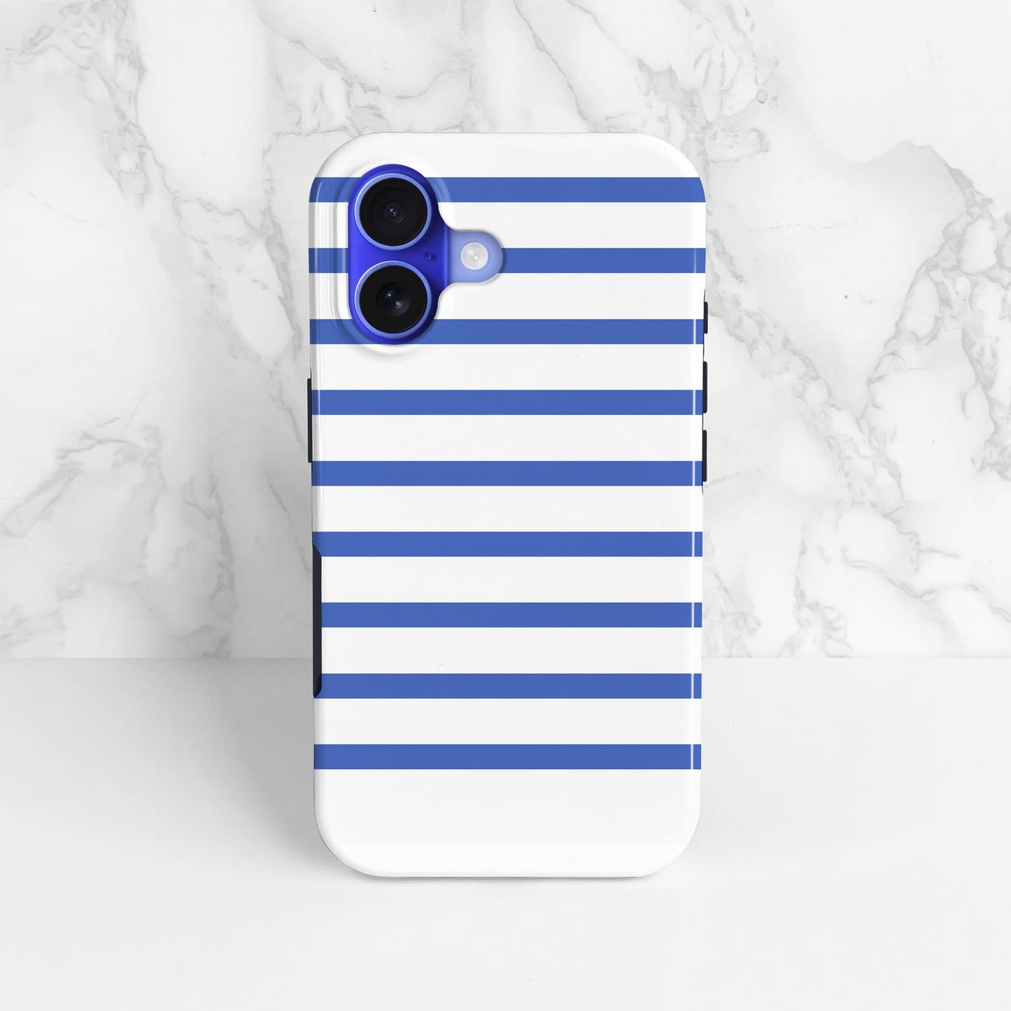 Royal Blue Stripes Phone Case iPhone 16 Phone Case