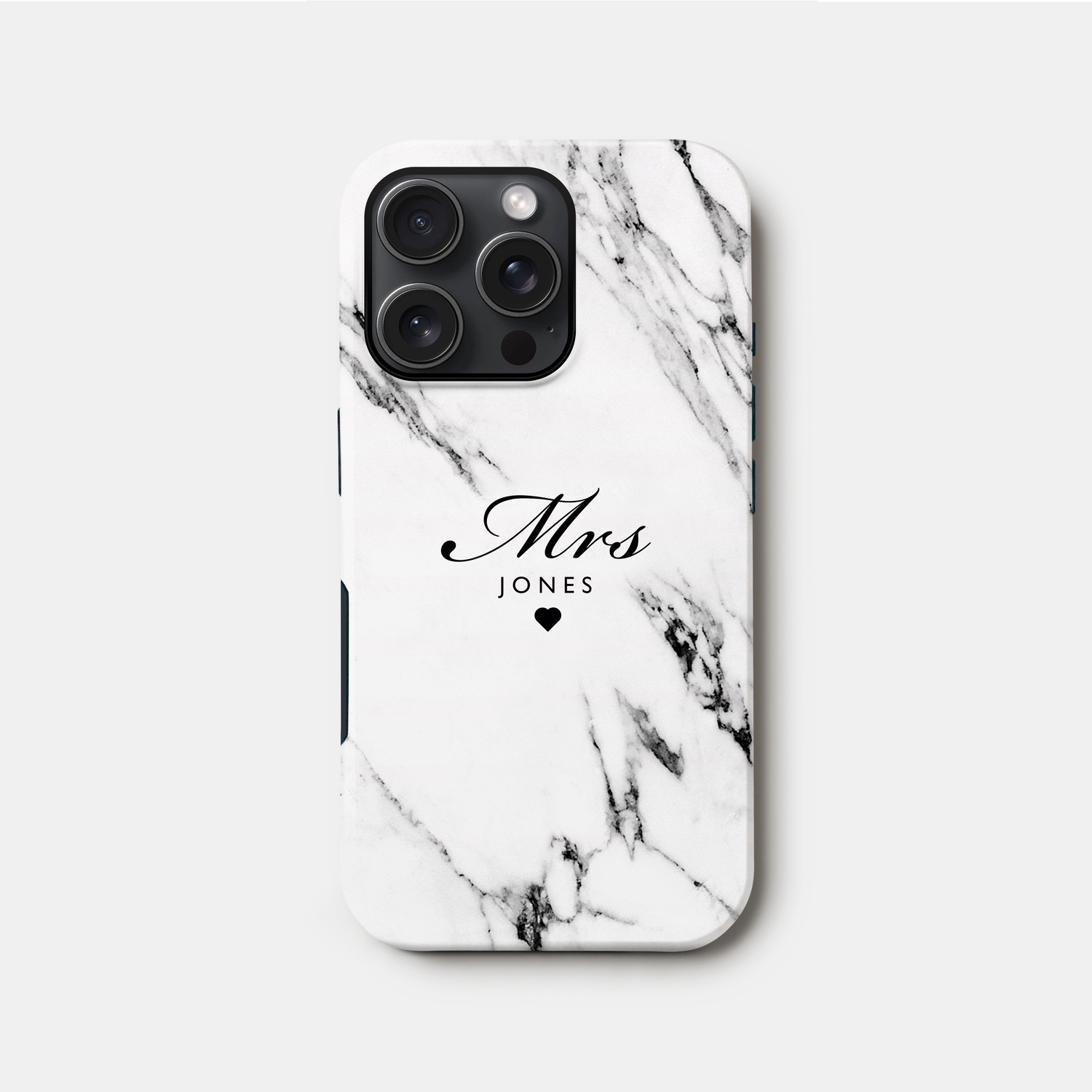 White Marble Custom Wife Name Phone Case iPhone 16 Phone Case