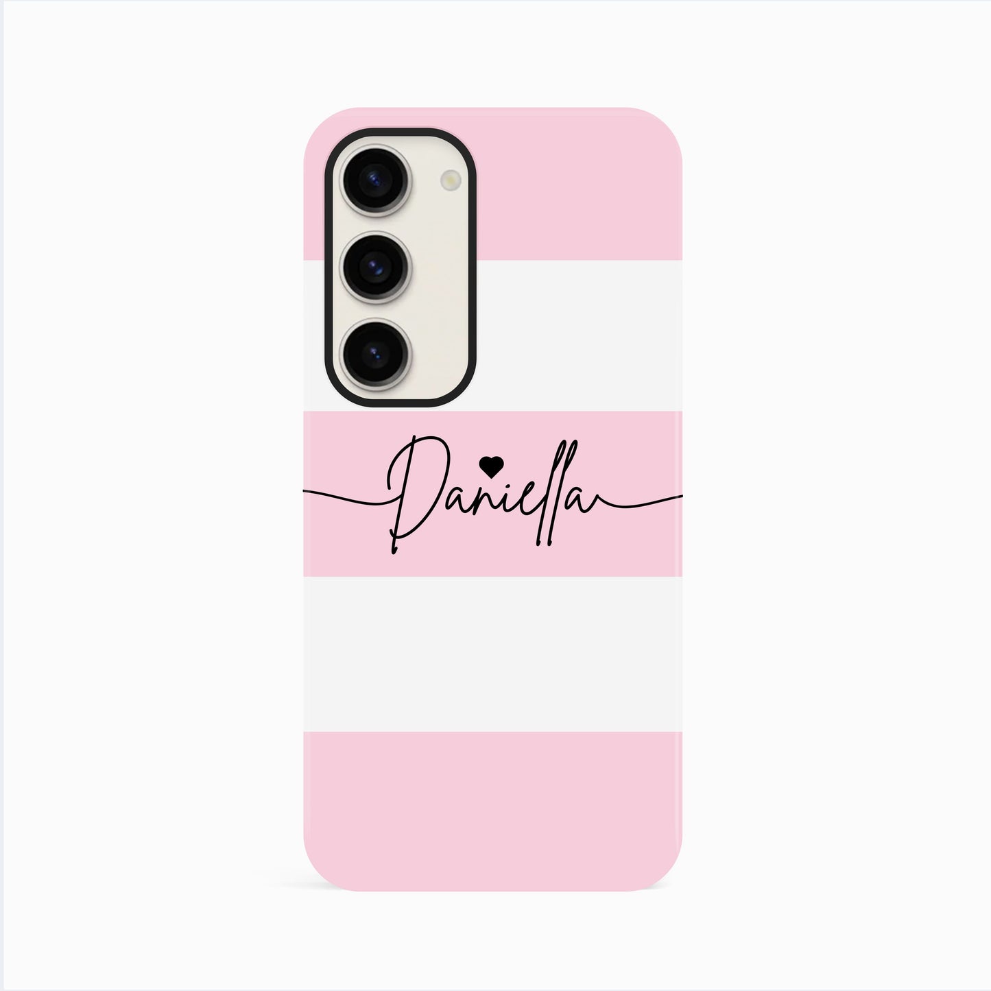 Baby Pink Stripes Personalised Name Case Samsung Galaxy S23 Phone Case