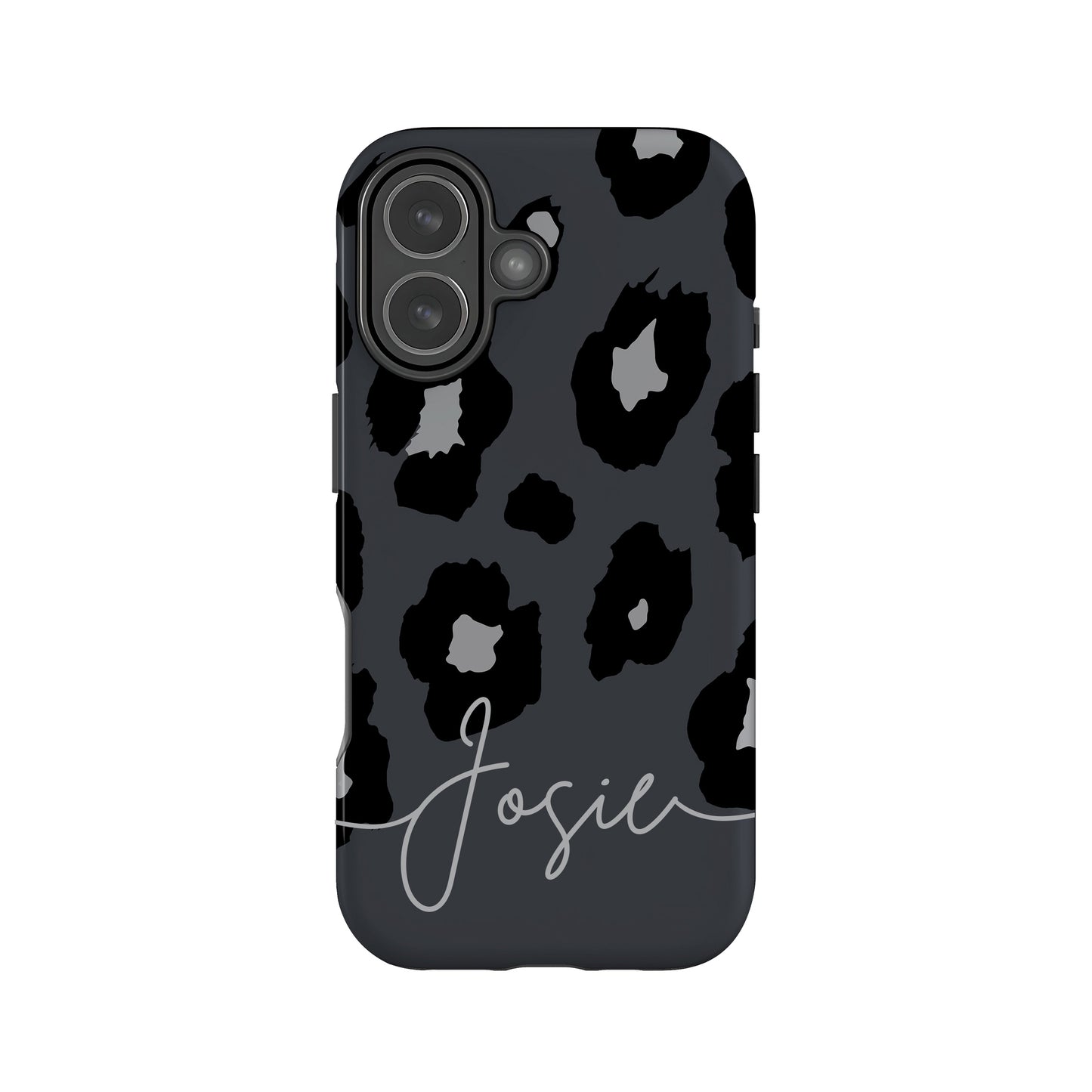 Midnight Grey Leopard Print Case iPhone 17 Phone Case