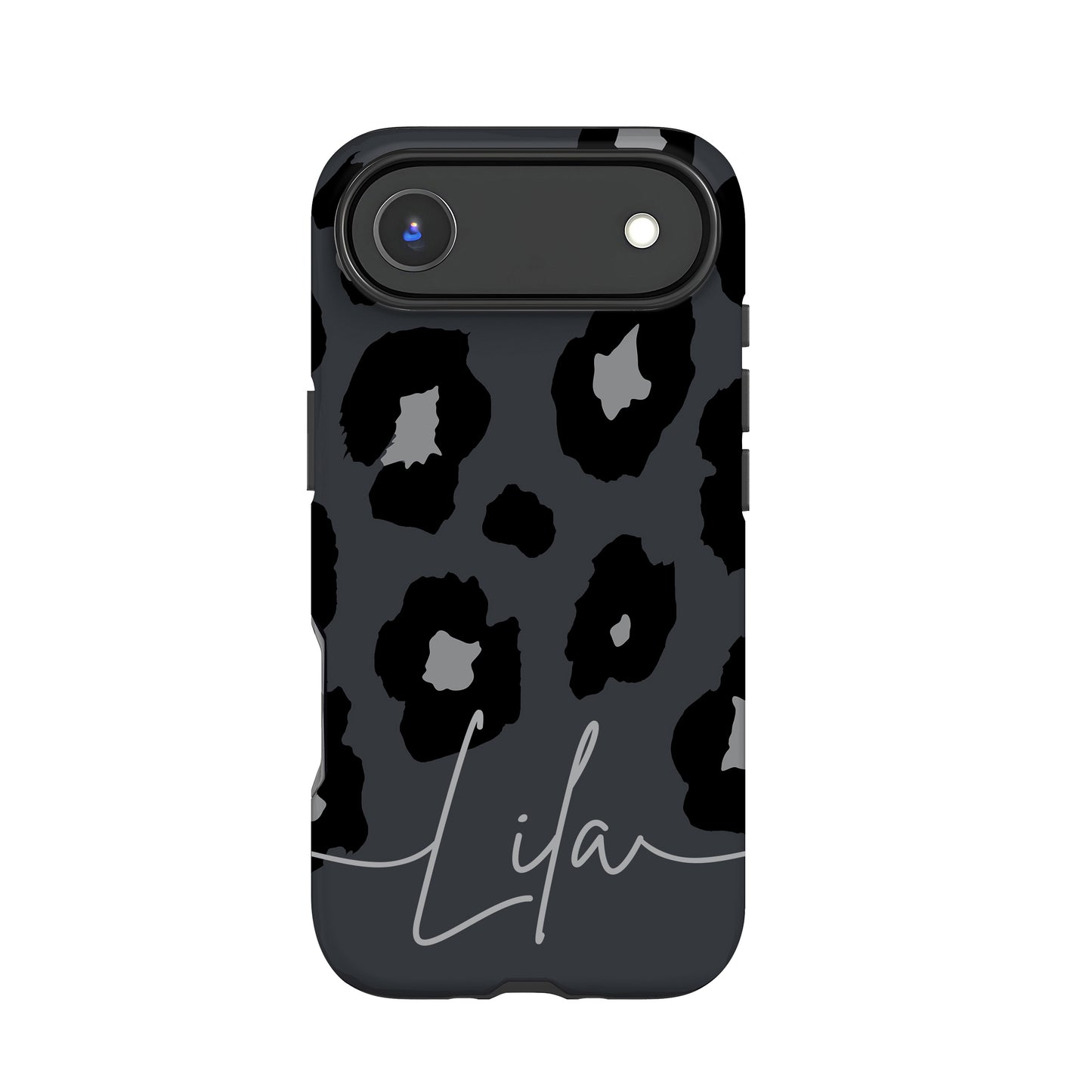 Midnight Grey Leopard Print Case iPhone 17 Air Phone Case