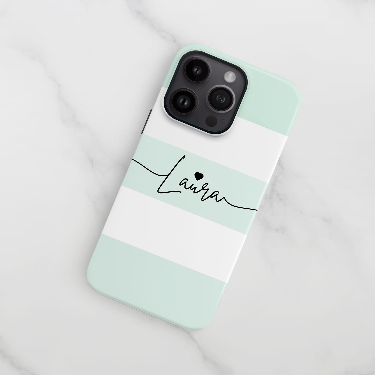 Custom Light Blue Stripes Case iPhone 15 Phone Case