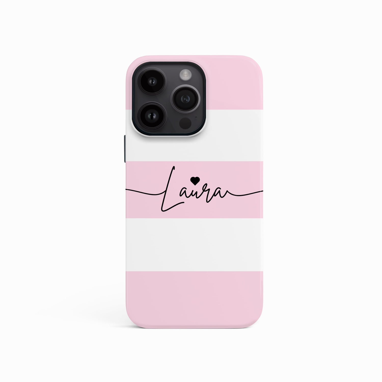 Baby Pink Stripes Personalised Name Case  Phone Case