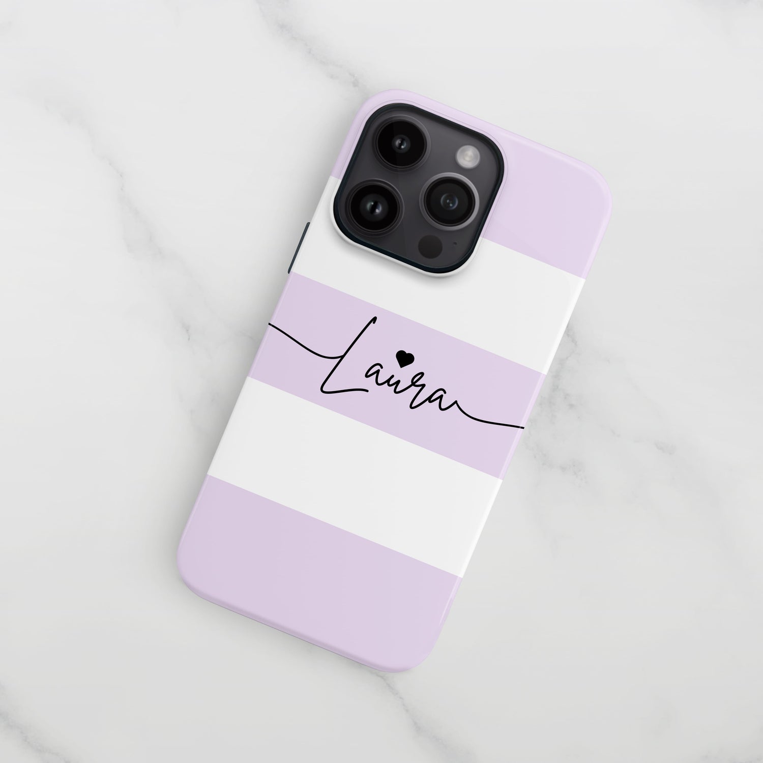 Custom Light Purple Stripes Case iPhone 15 Phone Case