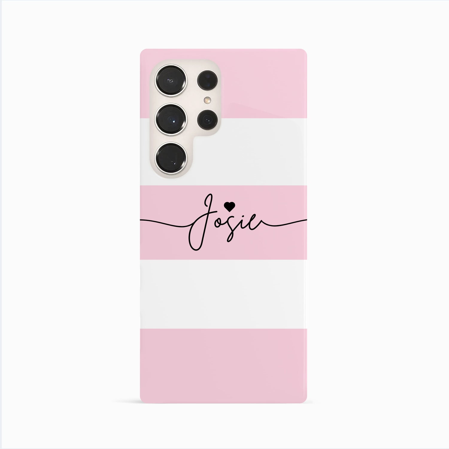 Baby Pink Stripes Personalised Name Case Samsung Galaxy S23 Ultra Phone Case