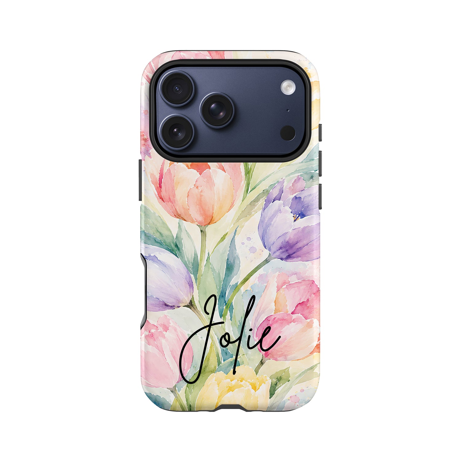 Personalised Summer Tulips Floral Case iPhone 17 Pro Phone Case