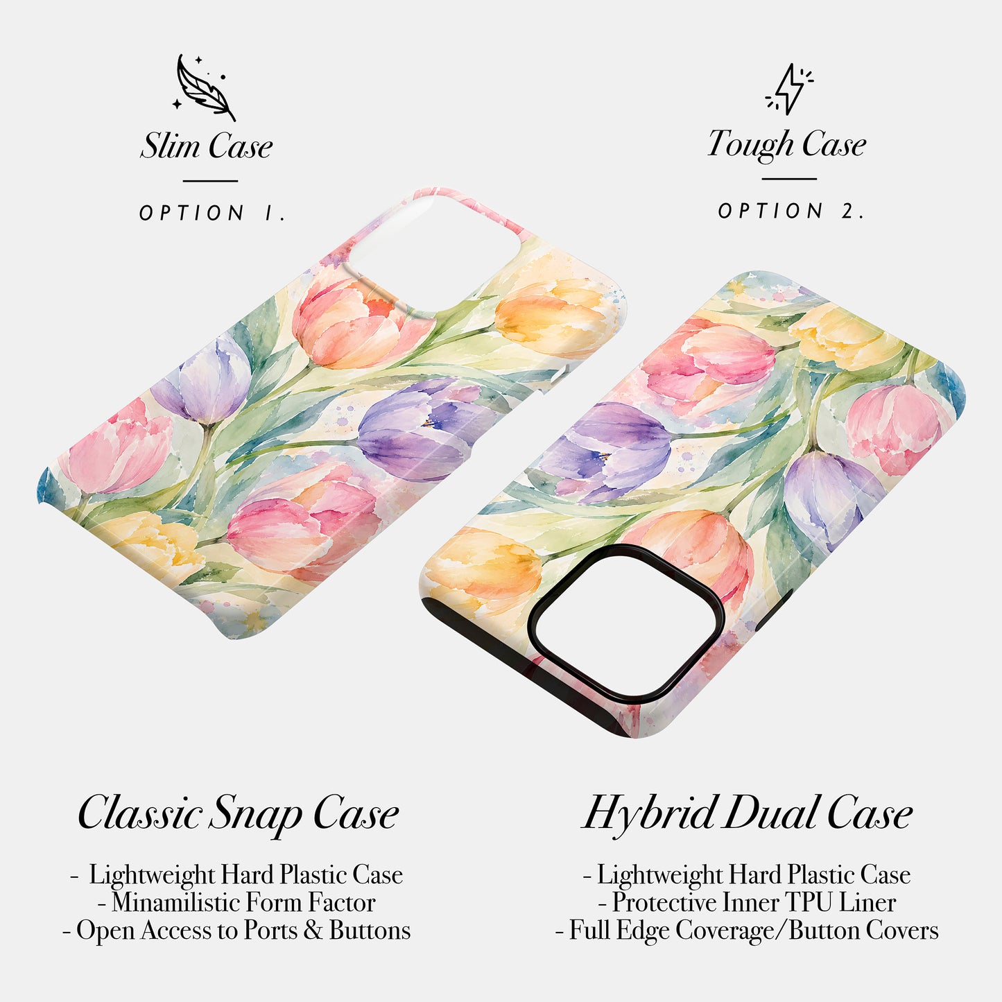 Personalised Summer Tulips Floral Case Phone Case
