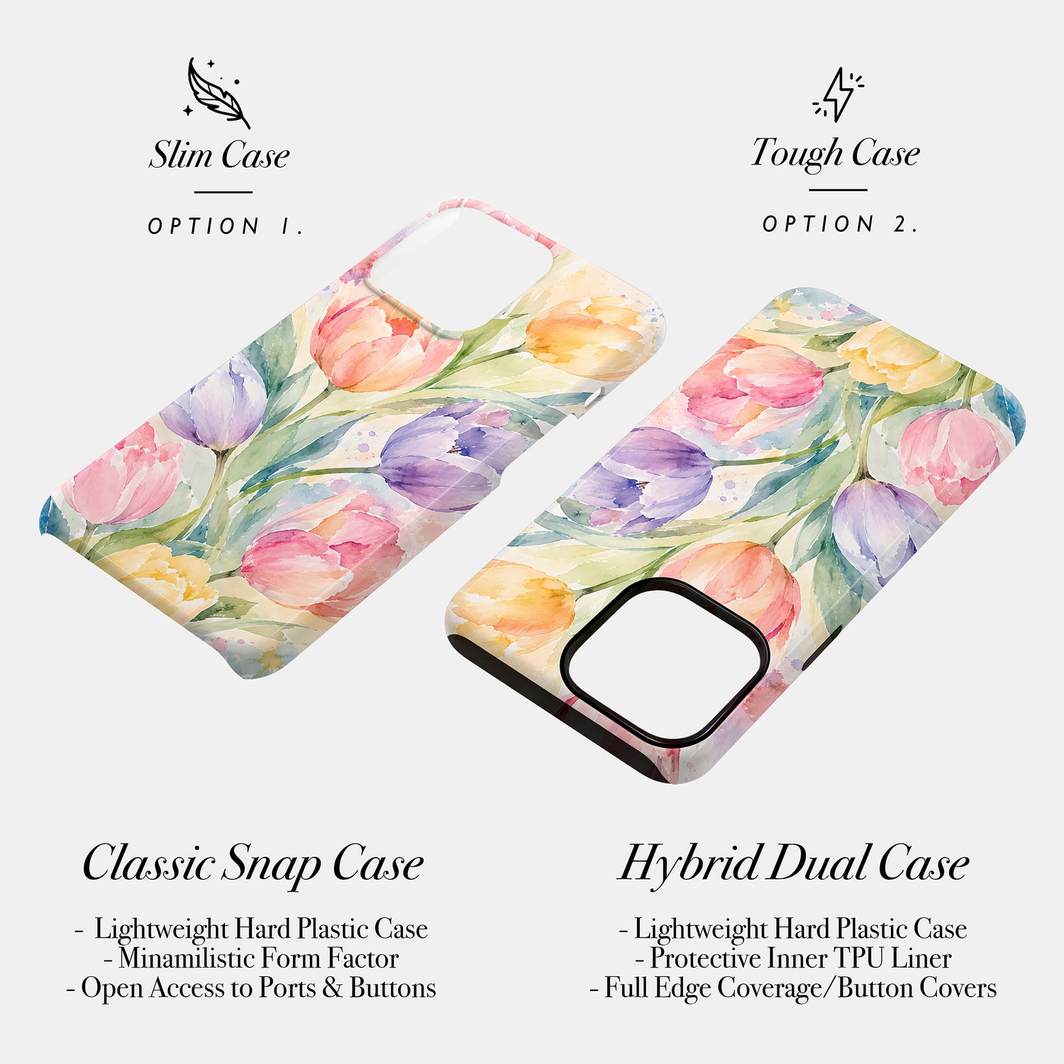 Personalised Summer Tulips Floral Case Phone Case