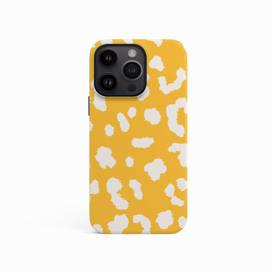 Abstract Yellow Cloud Leopard Print Case iPhone 15 Phone Case
