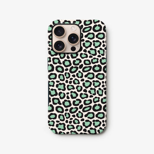 Teal Blue Leopard Print Phone Case iPhone 16 Phone Case