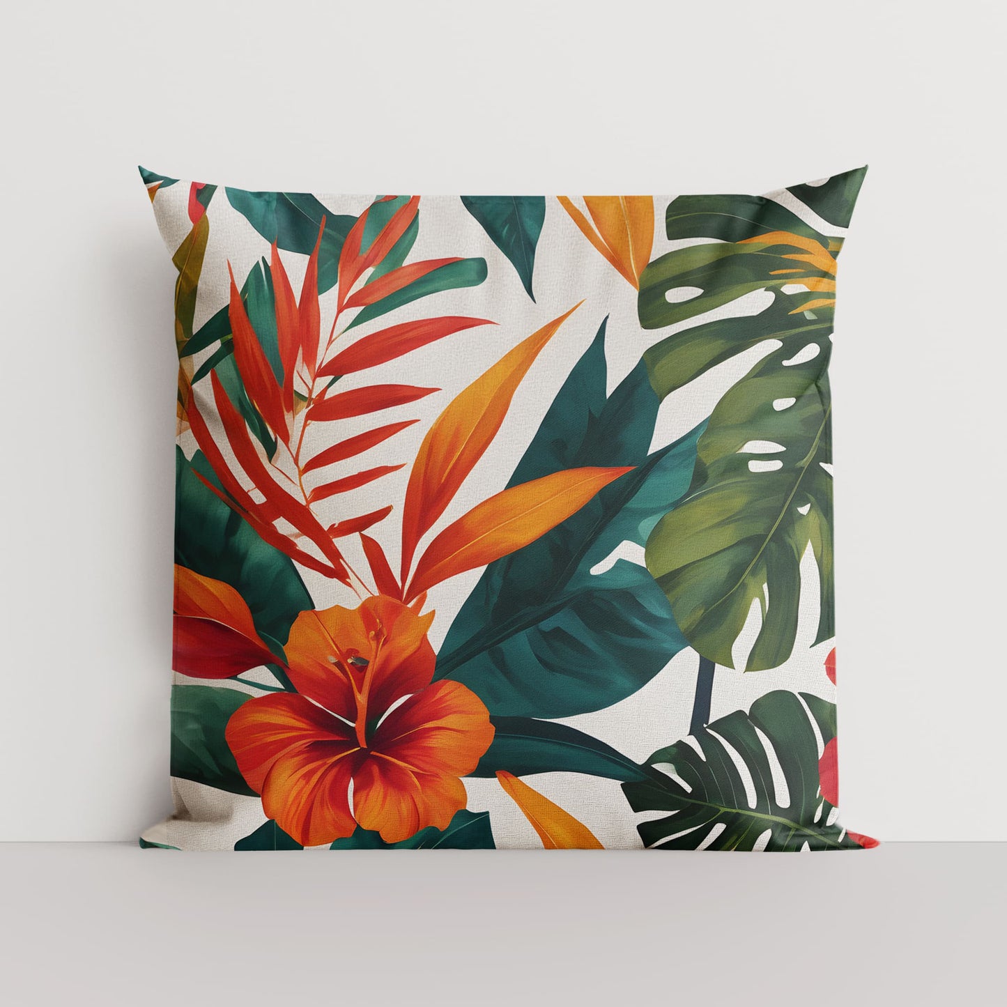 Tropical Floral Print Large 45cm Cushion  Cushion