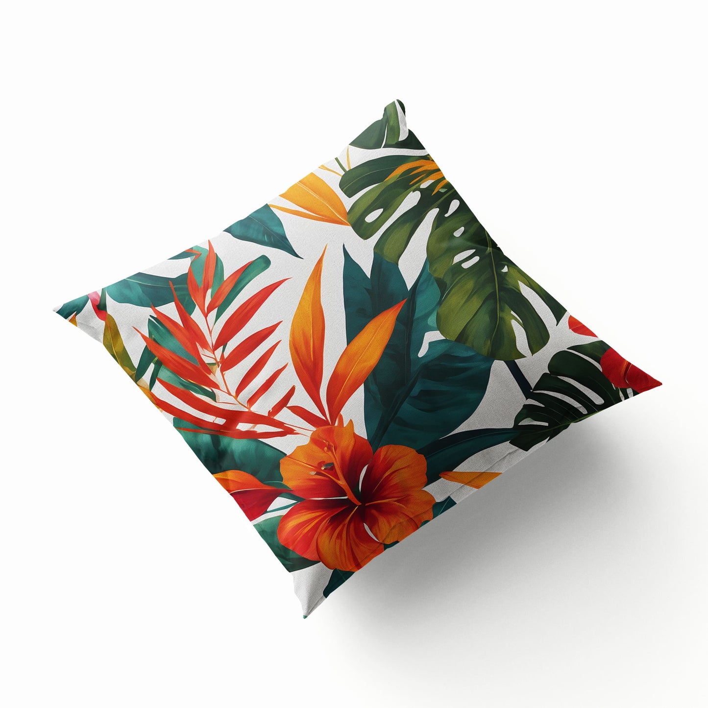 Tropical Floral Print Large 45cm Cushion  Cushion