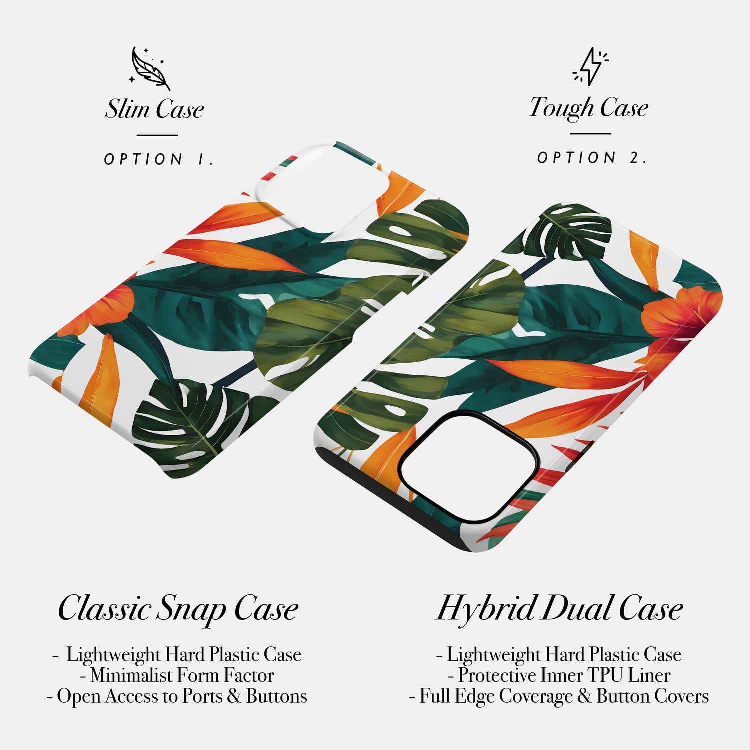 Contemporary Tropical Floral Case Phone Case