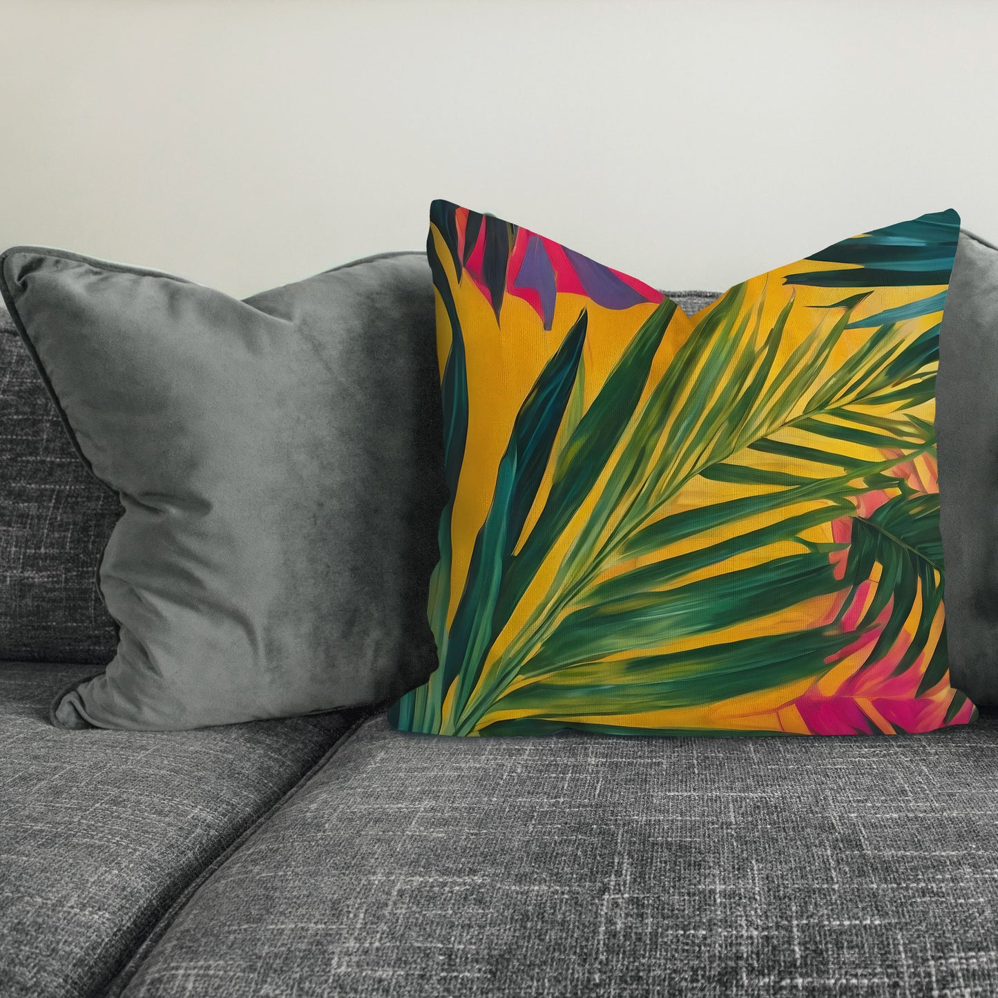 Tropical Palm Leaf Print 45cm Cushion  Cushion