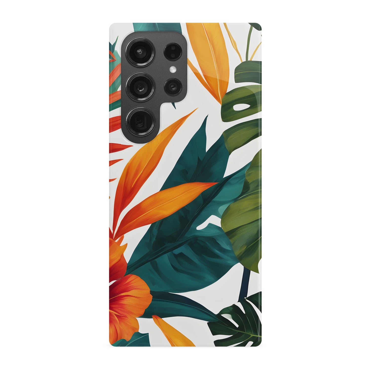 Contemporary Tropical Floral Case Samsung Galaxy S23 Ultra Phone Case