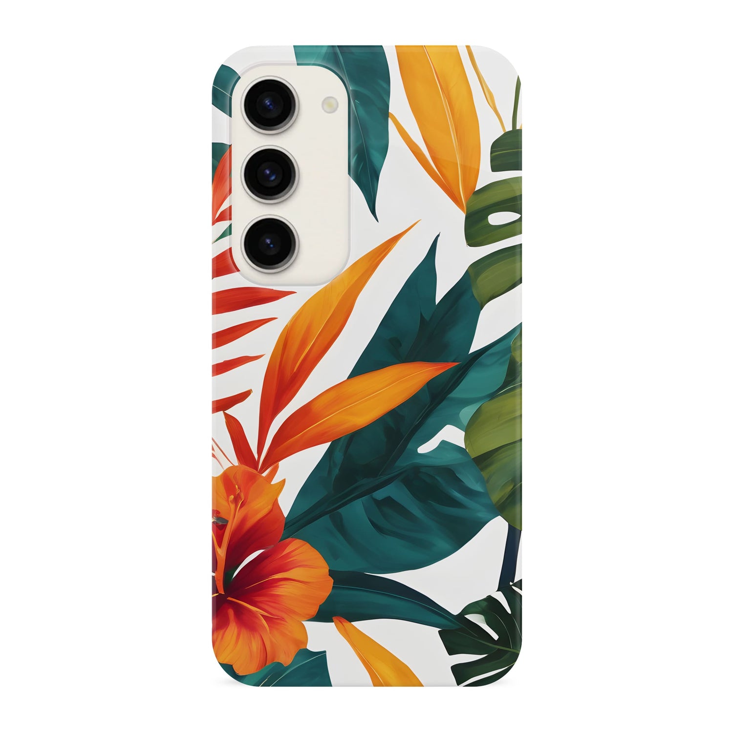 Contemporary Tropical Floral Case Samsung Galaxy S23 Phone Case