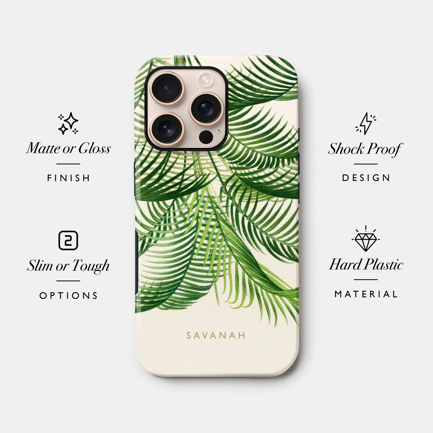 Personalised Vintage Tropical Leaf Case Phone Case