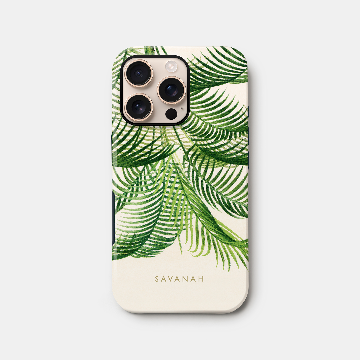 Personalised Vintage Tropical Leaf Case iPhone 16 Phone Case