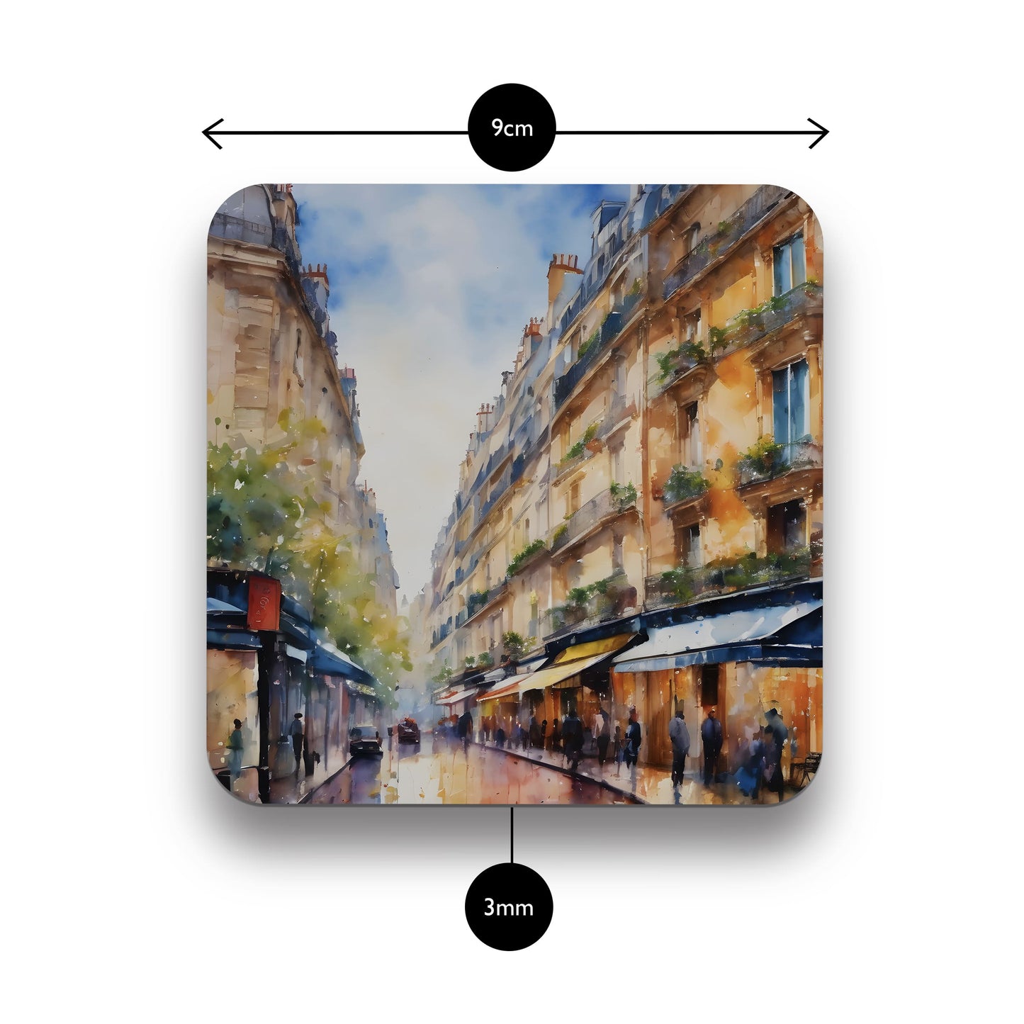 Watercolour Paris Art 4 x Coaster Set  Coaster