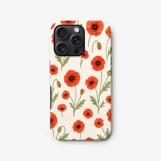 Watercolour Poppy Floral Print Case iPhone 16 Phone Case