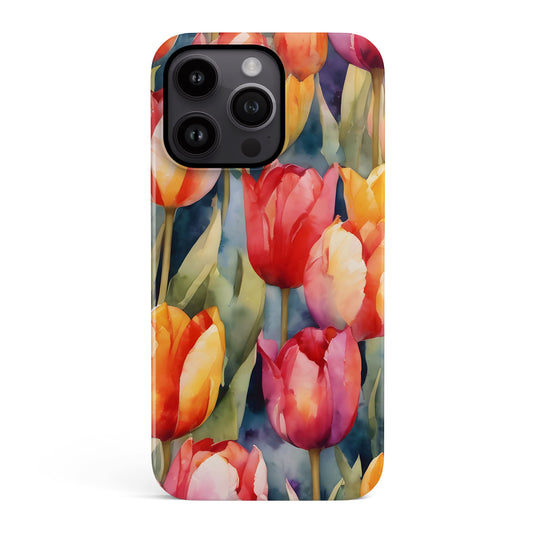 Tulip Floral Print Case iPhone 15 Phone Case