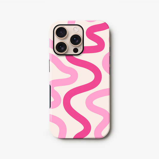 Pink Swirl Abstract Wavy Pattern Print Case iPhone 16 Phone Case
