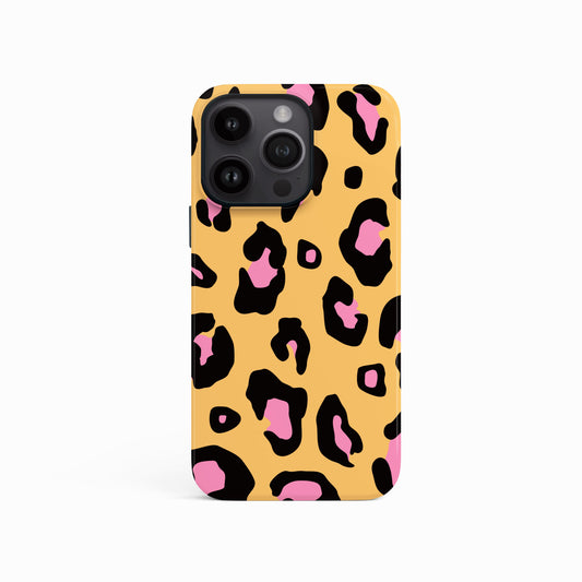 Yellow Pink Leopard Spot Pattern Case iPhone 15 Phone Case