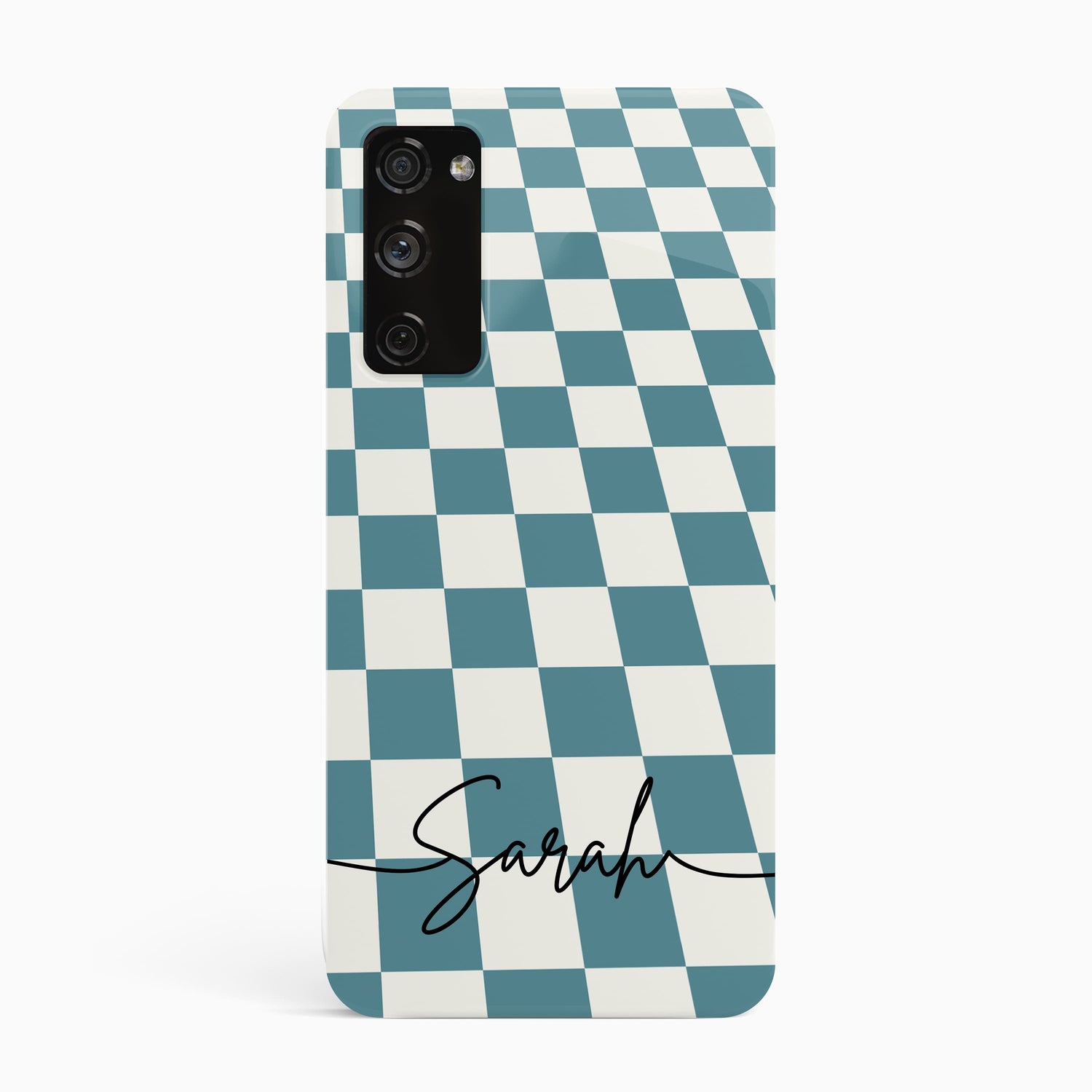 Blue Check Personalised Phone Case Samsung Galaxy S20 Phone Case