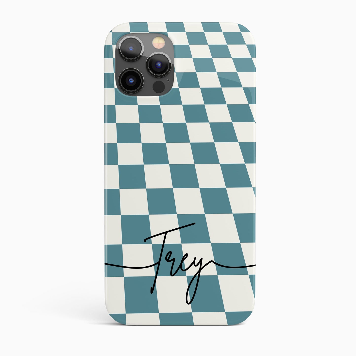 Blue Check Personalised Phone Case iPhone 13 Phone Case