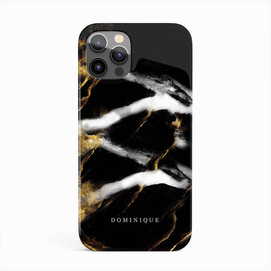 Black and Gold Personalised Marble Phone Case iPhone 13 Phone Case