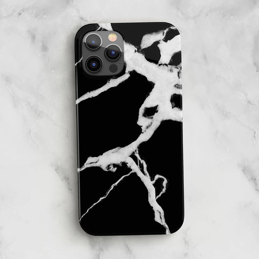 Black Marble Print Phone Case iPhone 13 Phone Case