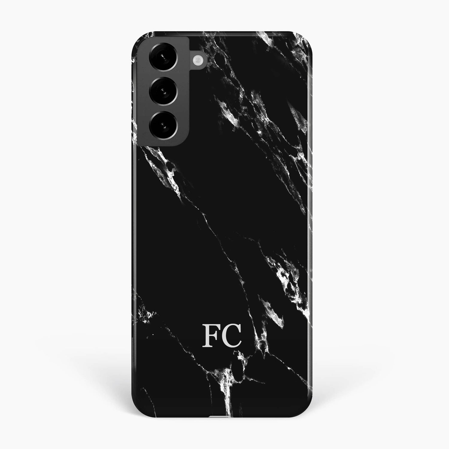 Black Marble Initials Phone Case Samsung Galaxy S22 Phone Case