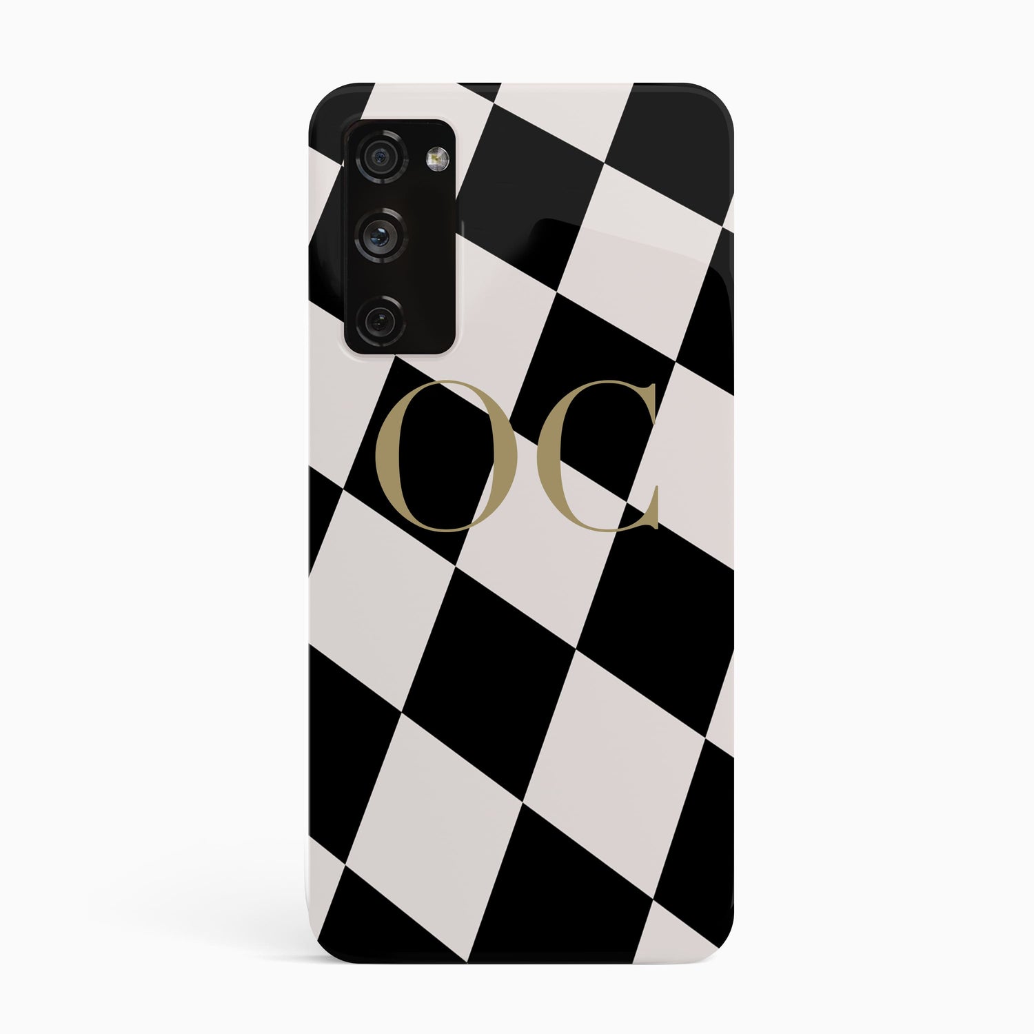 Chunky Check Gold Initials Phone Case Samsung Galaxy S20 Phone Case