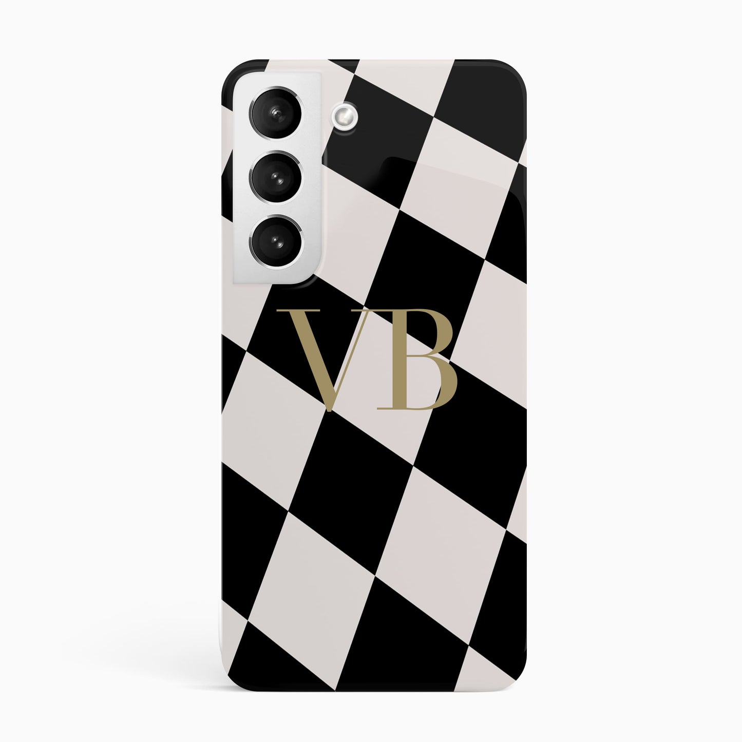 Chunky Check Gold Initials Phone Case Samsung Galaxy S22 Phone Case