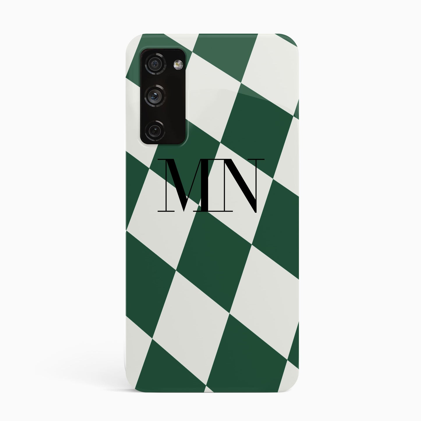 Chunky Green Check Initials Phone Case Samsung Galaxy S20 Phone Case