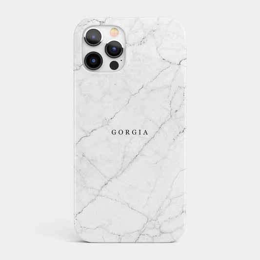 Personalised White Marble Phone Case iPhone 13 Phone Case