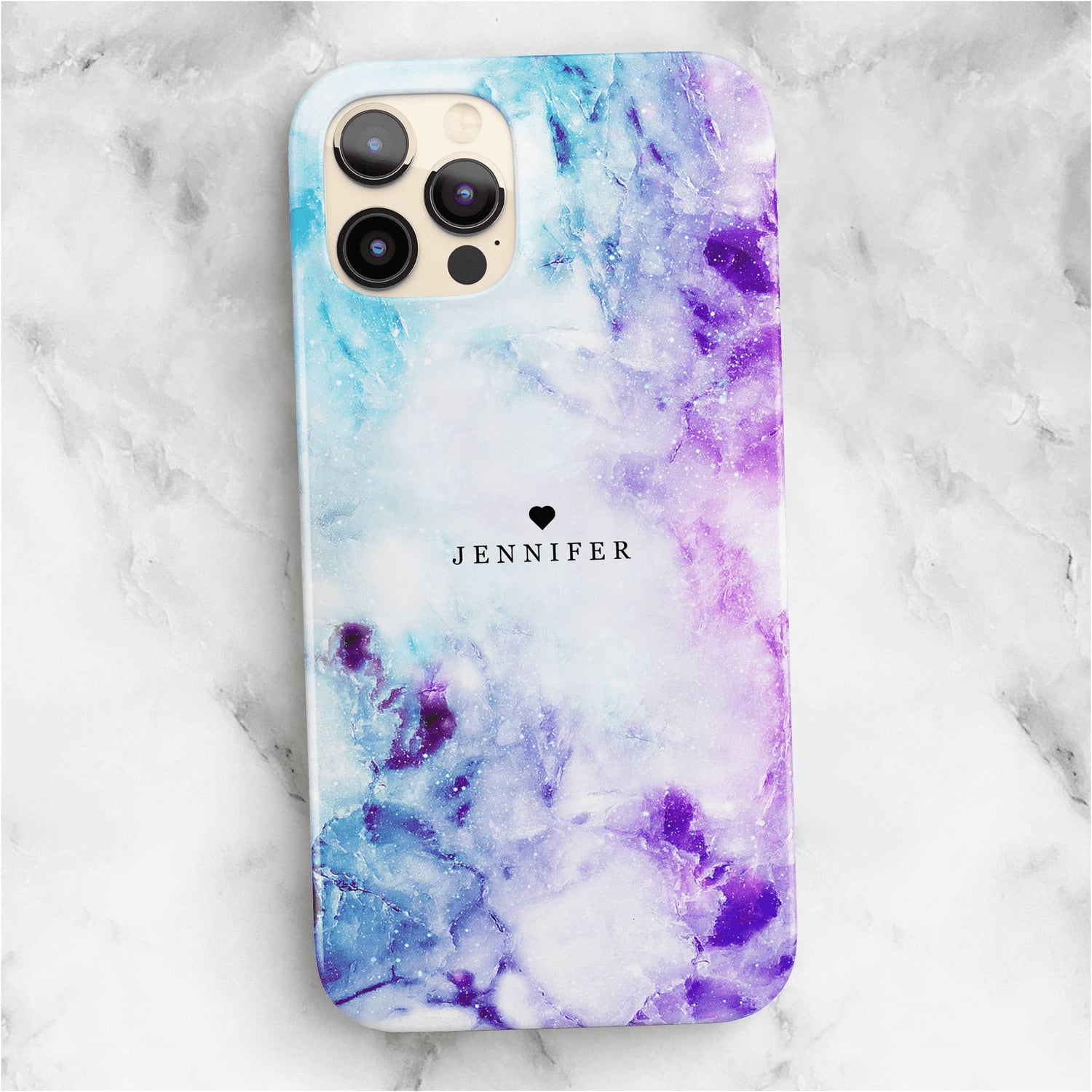 Cosmic Heart Personalised Marble Phone Case iPhone 13 Phone Case