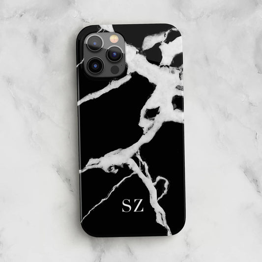 Black Marble Print Bespoke Phone Case iPhone 13 Phone Case