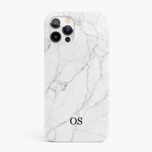 White Personalised Mono Marble Phone Case iPhone 13 Phone Case
