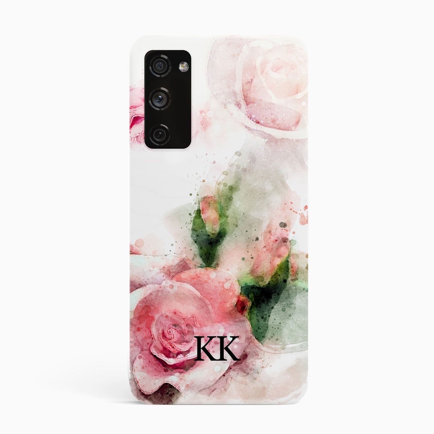 Pink & Green floral Initials Phone Case Samsung Galaxy S20 Phone Case