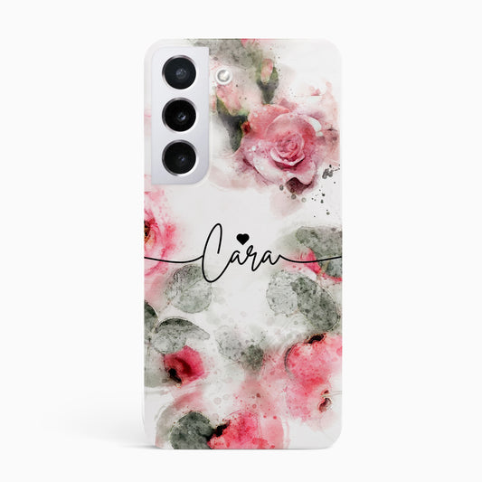 Personalised Rose Floral Print Phone Case Samsung Galaxy S22 Phone Case