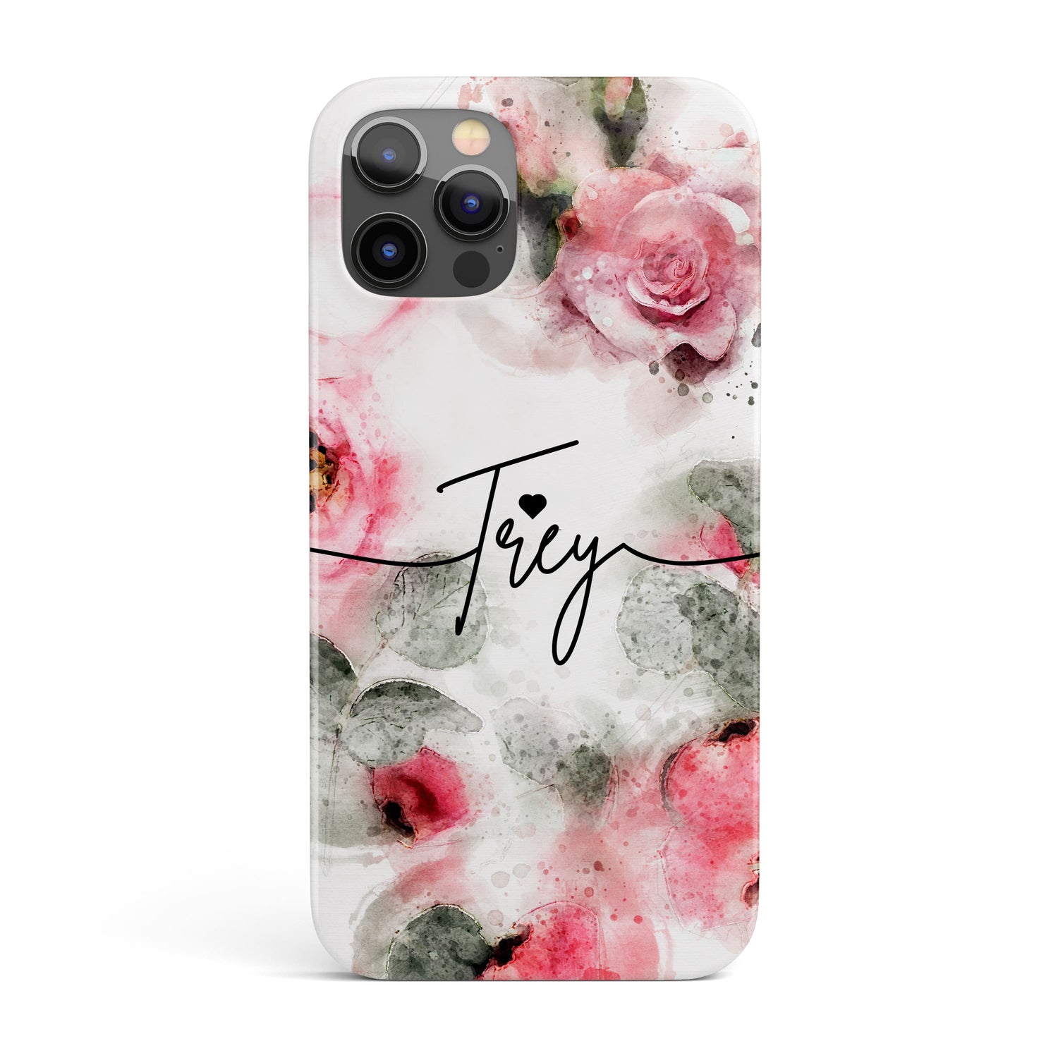 Personalised Rose Floral Print Phone Case iPhone 13 Phone Case