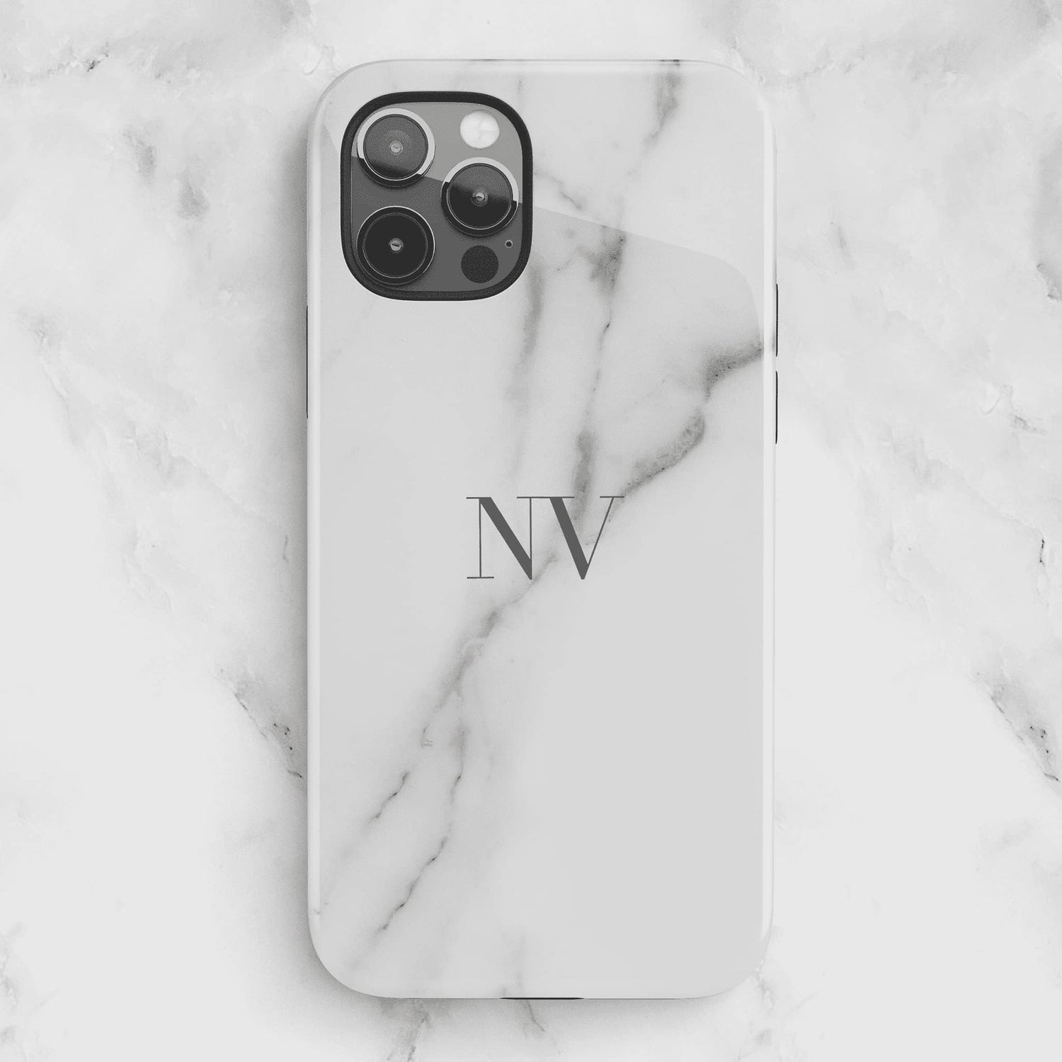 Grey Marble Personalised Initials Phone Case  Phone Case