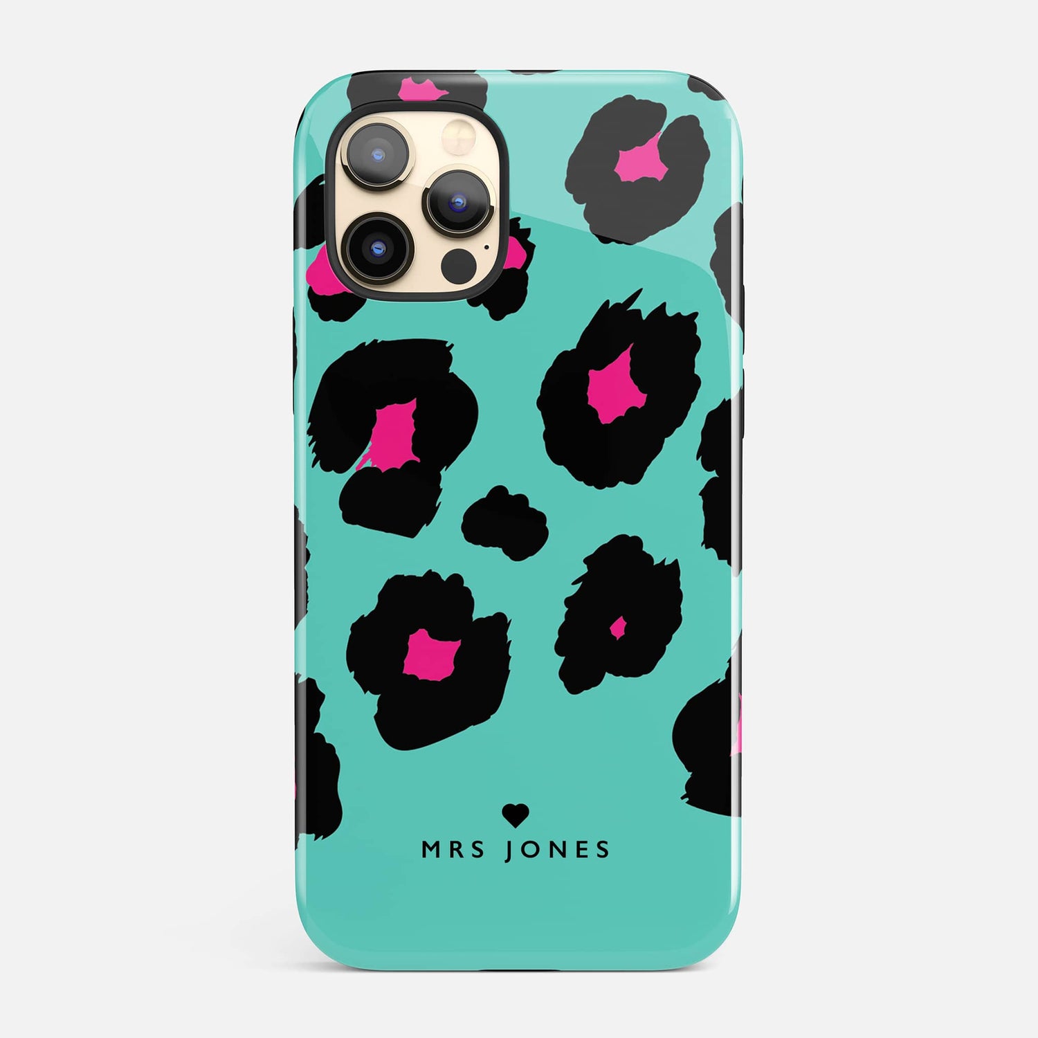 Leopard Print Personalised Heart Phone Case  Phone Case