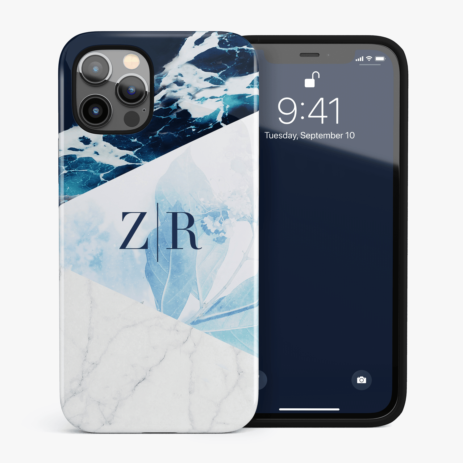 Blue Marble Personalised Phone Covers With Initials Ocean Blue