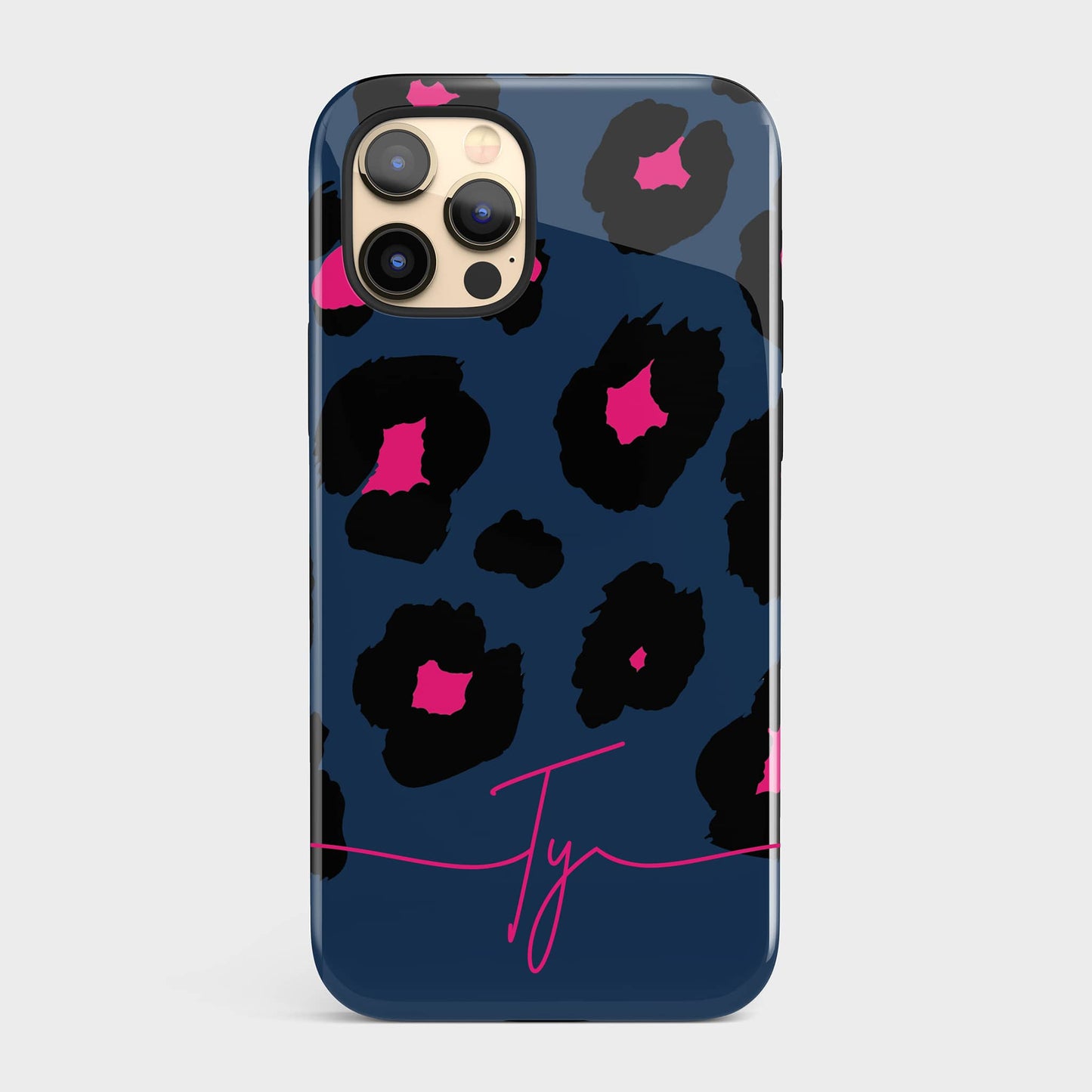 Personalised Navy Blue Leopard Print Phone Case  Phone Case