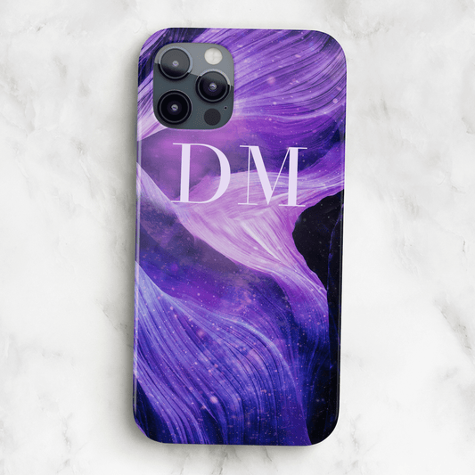 Purple Stone Marble Monogram Phone Case  Phone Case