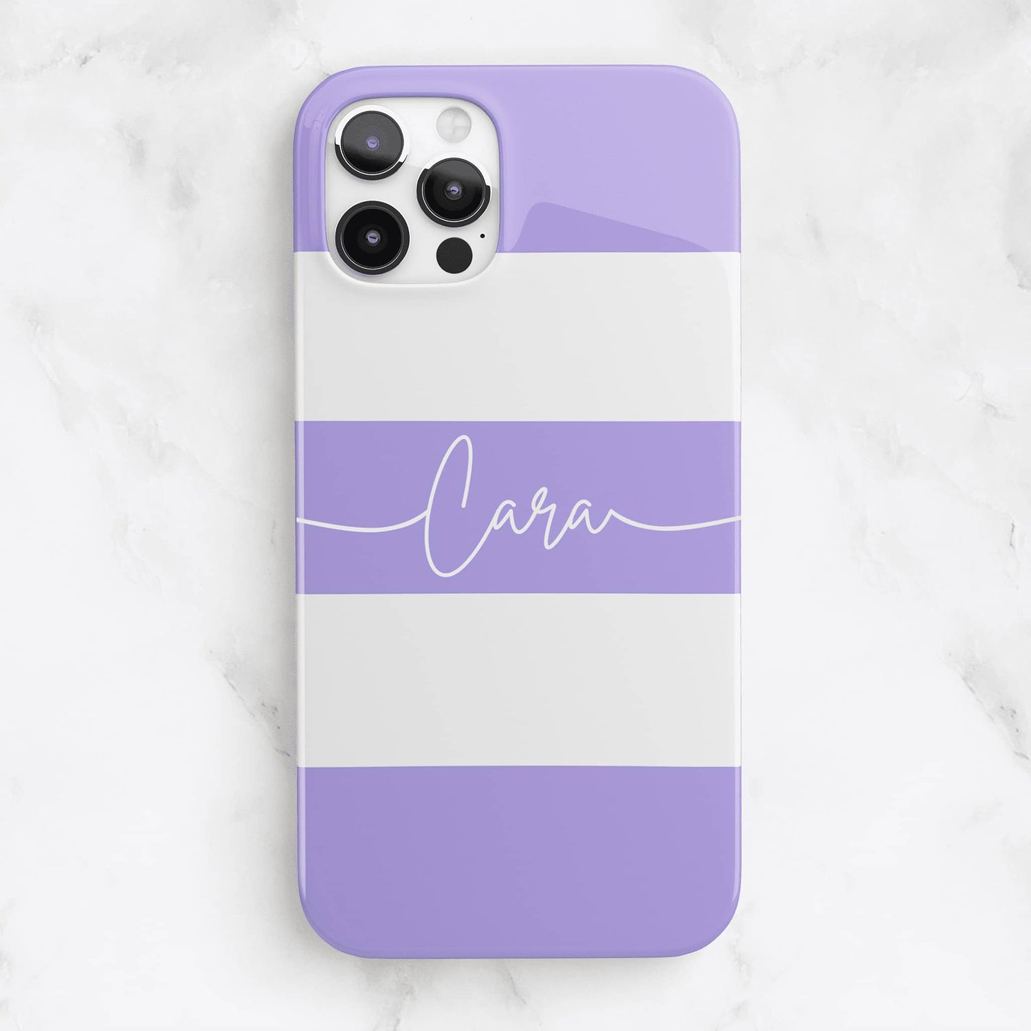 Purple Stripe Personalised Name Phone Case1