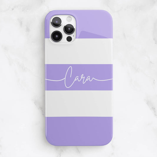 Purple Stripe Personalised Name Phone Case Phone Case